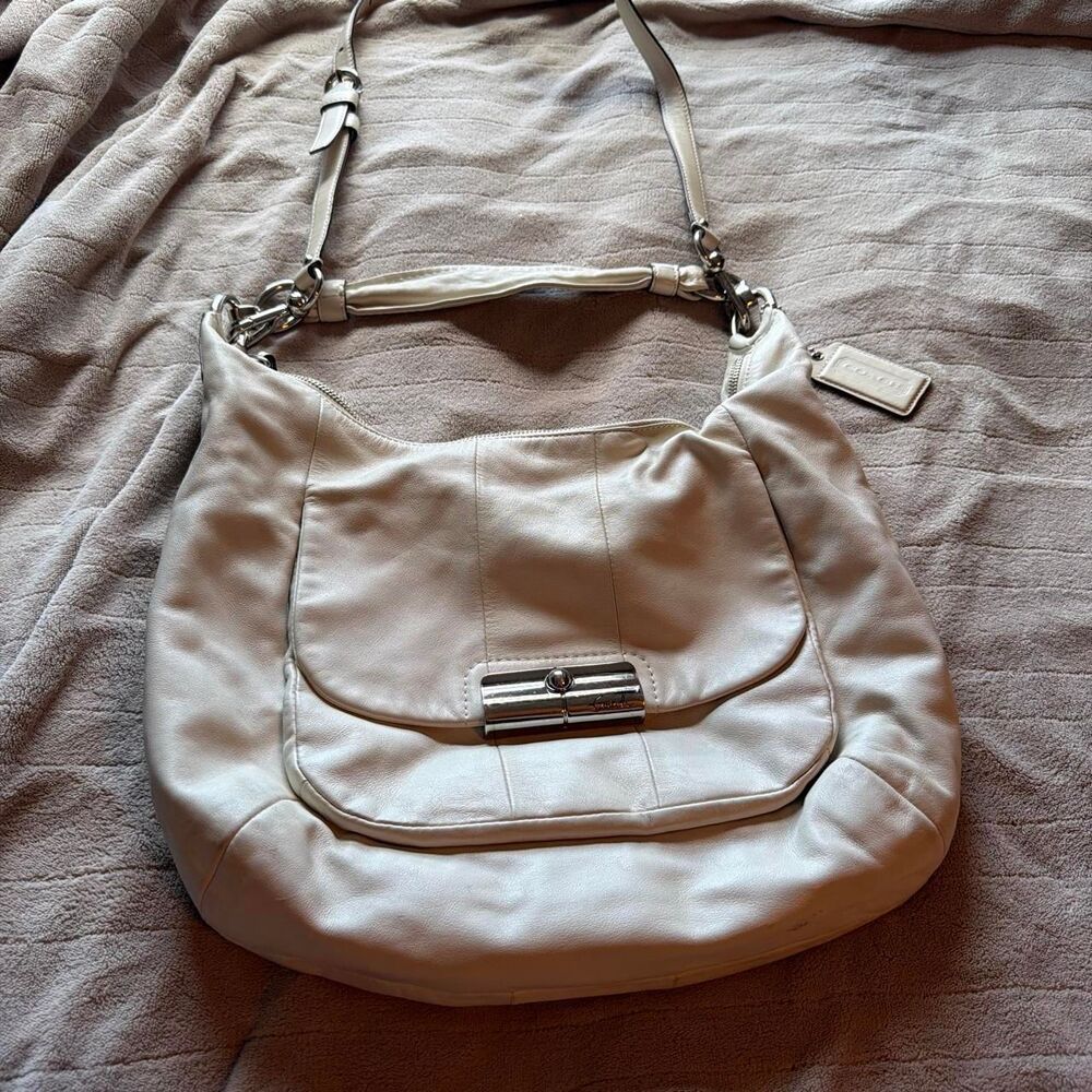 Coach Kristin Ivory Leather Hobo Shoulder And Crossbody Bag 16787